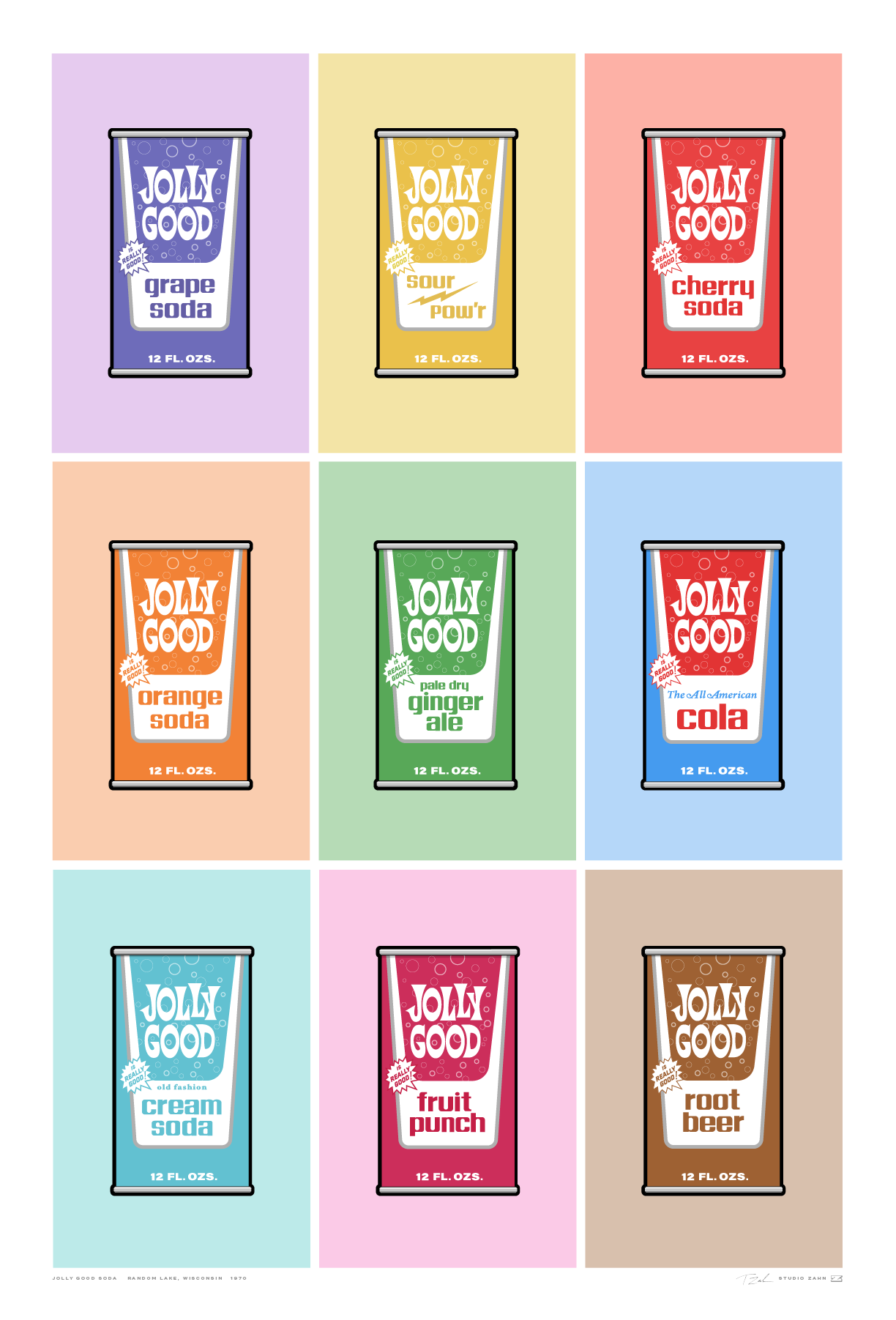 Jolly Good Soda "9 Up" / 17" x 25" Poster