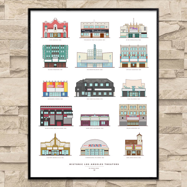 Historic Theaters of Los Angeles Poster